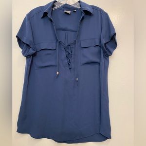 Soho Blue Top Blouse polyester size M